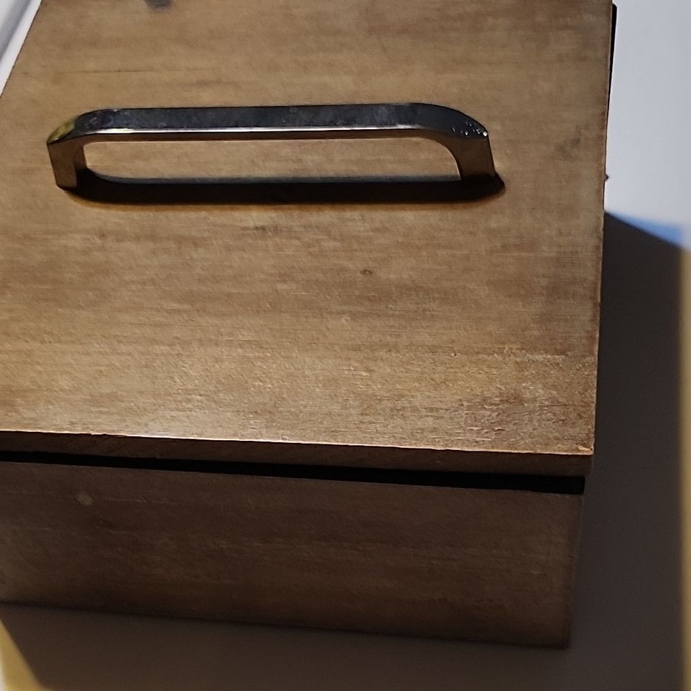 Wooden Box with Silver Handle